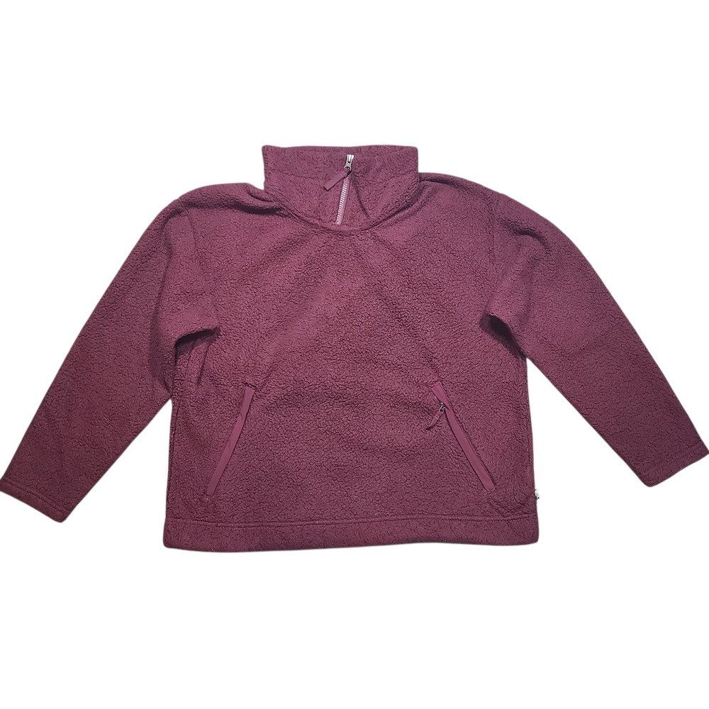 The North Face Women’s Sherpa Fleece Quarter Zip Pullover Winter Burgundy XL - Picture 5 of 9